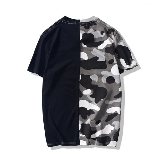 Bathing Ape T-Shirt Summer Camouflage Color Matching Short Sleeve T-shirt