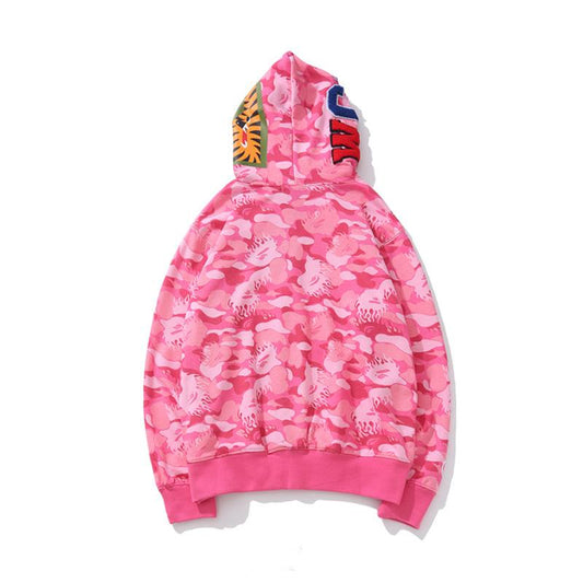 Bathing Ape Hoodie Blue Jellyfish Ghost Fire Camouflage Shark Sweater Hooded Coat Casual Fashion Brand Zip Hoodie