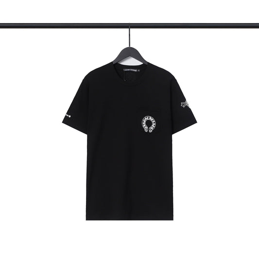 Chrome Heart T Shirts Chrome Hearts Cross Sanskrit Print Short Sleeve Crew Neck T-Shirt