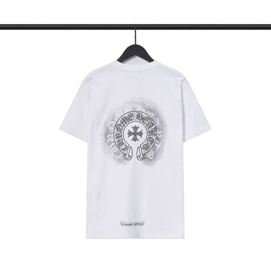 Chrome Heart T Shirts Sanskrit cross logo short-sleeved men's T-shirt