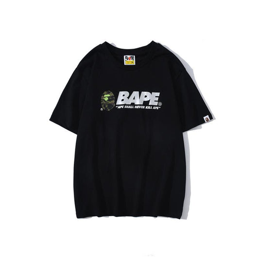 Bathing Ape T-Shirt Summer Short Sleeve Letter Print Round Neck Pullover T-shirt