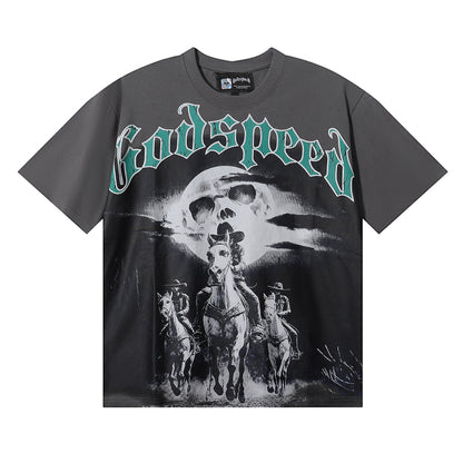 Godspeed T-shirts Drowning Free Muse Printed Cotton Crew Neck Short Sleeve Men and Women