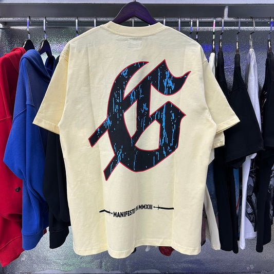 Godspeed T-shirts Skull Gentleman Rose Print Cotton Casual Short Sleeve Men and Women