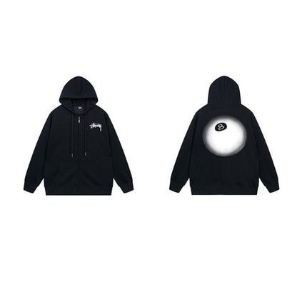 Stussy Hoodie Zip-Up Cardigan Fleece Hooded Sweater