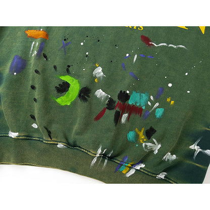 Gallery Dept Hoodie Hand Painted Graffiti Washed Hooded Sweater