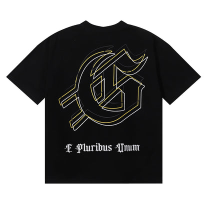 Godspeed T-shirts Spacesuit Pyramid Printing Cotton Casual Crew Neck Short Sleeve Men and Women