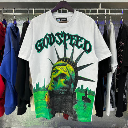 Godspeed T-shirts Drowning Free Muse Printed Cotton Crew Neck Short Sleeve Men and Women