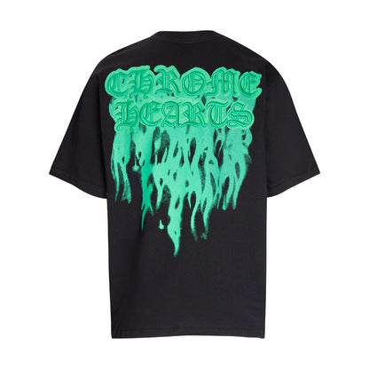 Chrome Heart T Shirts Croix Flame Sanskrit Embroidery Printed T-Shirt Fashion Short Sleeve