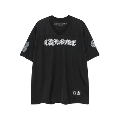 Chrome Heart T Shirts Croix Cross Color Leather Printed Short Sleeve T-Shirt