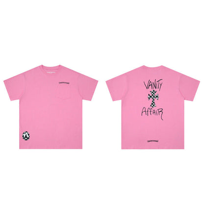 Chrome Heart T Shirts Graffiti Cross Sanskrit Short Sleeve T-Shirt
