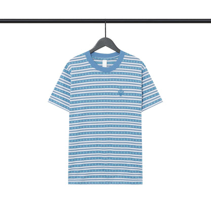Chrome Heart T Shirts Poison Home Stripe Jacquard Embroidery Short Sleeve Couple T-Shirt