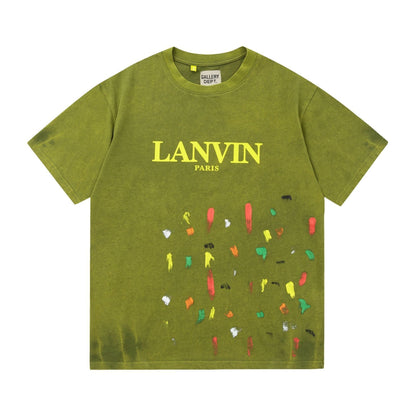 Gallery Dept T-Shirt Hand Painted Splash Ink Letter Short Sleeve T-Shirt