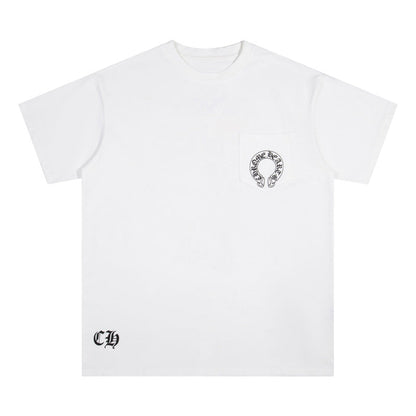 Chrome Heart T Shirts Cross Color Printed Short Sleeve T-Shirt Loose