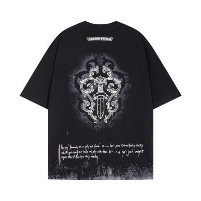 Chrome Heart T Shirts Sanskrit Short Sleeve T-Shirt Crew Neck
