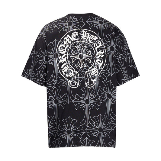 Chrome Heart T Shirts Croatian Horseshoe Full Cross Sanskrit Short Sleeve