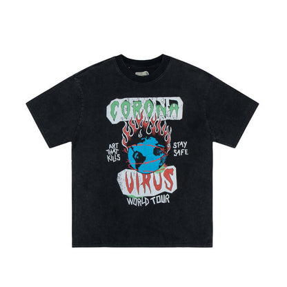 Gallery Dept T-shitrs Men's Retro Graffiti Printing Short Sleeve