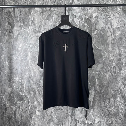 Chrome Heart T Shirts Cross Cotton Casual T-Shirt Couple Short Sleeve