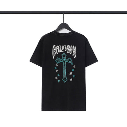 Chrome Heart T Shirts Crowe Ghost Horseshoe Cross Sanskrit Short Sleeve