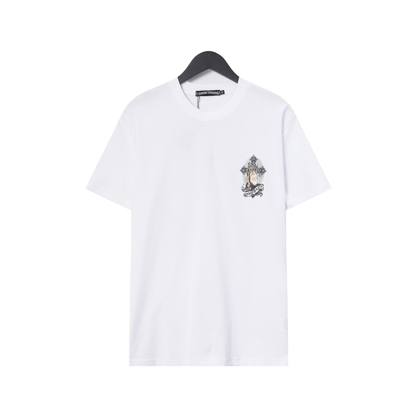 Chrome Heart T Shirts Croix Hands Ribbon Cross