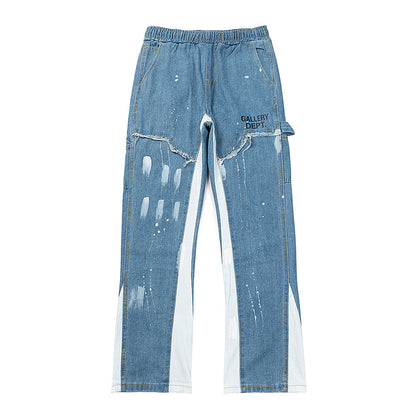 Gallery Dept Jeans Hand Painted Ink Splicing Contrasting Jeans