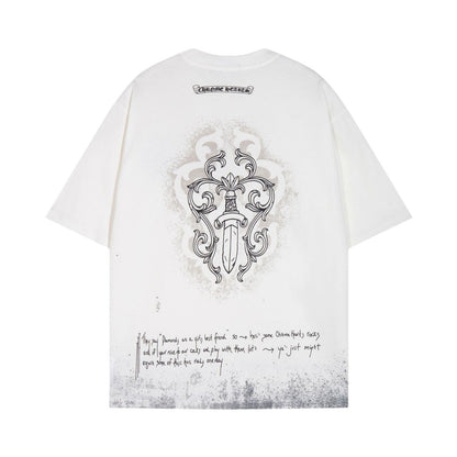 Chrome Heart T Shirts Sanskrit Short Sleeve T-Shirt Crew Neck