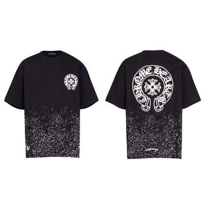 Chrome Heart T Shirts T-shirt sprayed loose cotton short sleeves