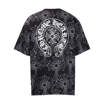 Chrome Heart T Shirts Croatian Horseshoe Full Cross Sanskrit Short Sleeve
