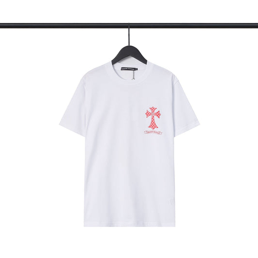 Chrome Heart T Shirts Sanskrit Color Printing Loose Cotton Casual Crew Neck Short Sleeve T-Shirt