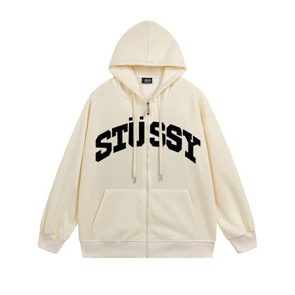 Stussy Hoodie Zip Cardigan Hooded Sweater