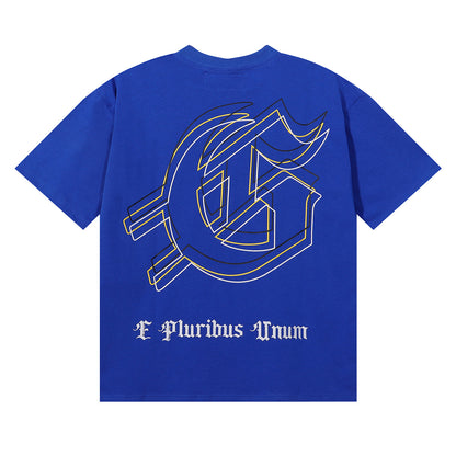 Godspeed T-shirts Spacesuit Pyramid Printing Cotton Casual Crew Neck Short Sleeve Men and Women