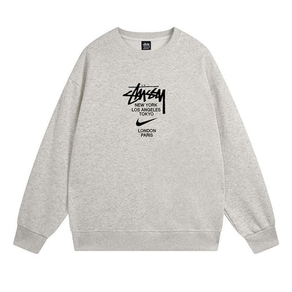 Stussy Sweatshirts Autumn/Winter Fleece Couple Sweatshirts