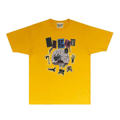 Gallery Dept T Shirt Retro Printed Loose Short-Sleeved Shirt