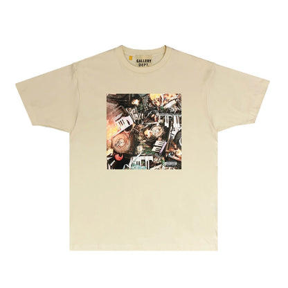 Gallery Dept T Shirt Retro Printed Loose Short-Sleeved Shirt