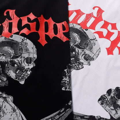 Godspeed T-shirts Technology Gaze Skull Printing Cotton Casual Short Sleeve Men and Women